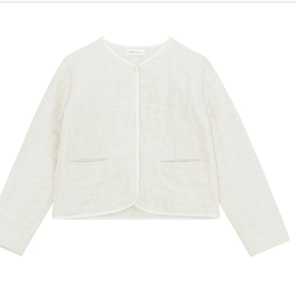 Skall Studio Quilted Emma Jacket 100% Linen Size Medium